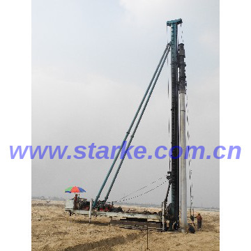 Foot-step type pile driving rig