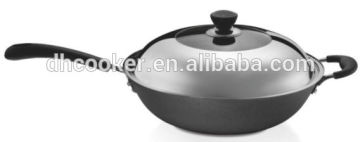 National Iron Frying Wok with Cover 30, 32 cm