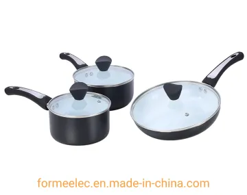Sauce Pan Frying Pan 6 Pieces Cookware Saucepan Frypan Double Bottom Aluminum Cookware Set
