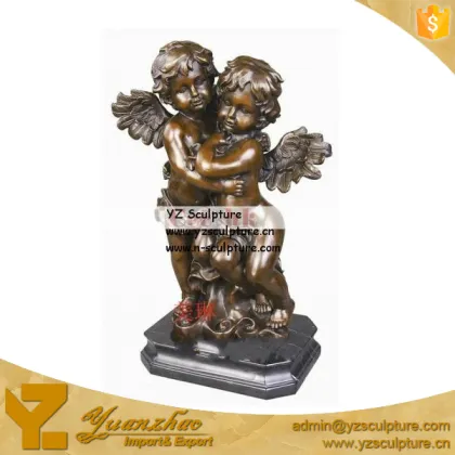 Copper Angel Sculpture of Cherub Statue