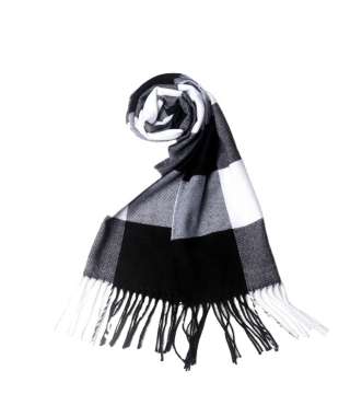 100% Cashmere Women's Pashmina Scarf and Blanket: Luxury Winter Accessories with Anti-Static Checked Acrylic Wool Design