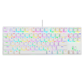 87-Key Transparent Keycap Wired LED Mechanical Keyboard for Office and Esports
