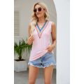 women Collar Loose Casual Tank Top