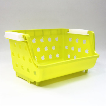 Basicwise Stackable Plastic Storage Container Stacking Bins, Green