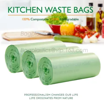 Degradable disposable compostable plastic bin liner, Handle Vest Plastic Trash Bags Garbage Bags Bin Liner