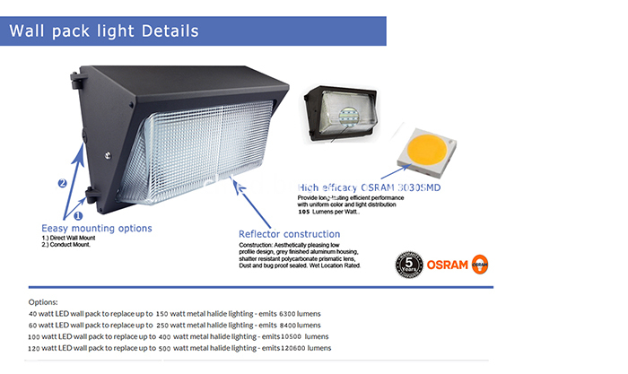 Die Casting Housing Led Wall Pack Lights
