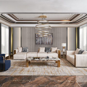 Exquisite Italian-Style Luxury Leather Sofa Set: MOYI's Modern Furniture Collection