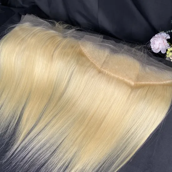 Wholesale Mongolian 613 Blonde Straight Hair Lace Frontal - Transparent 13x4 Lace Frontal on Sale