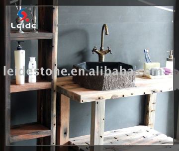 Basalt black granite vessel sink