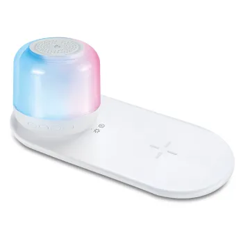 Custom Desktop 15W Fast Charger Night Lamp Led Display Digital Alarm Clock Wireless Charger