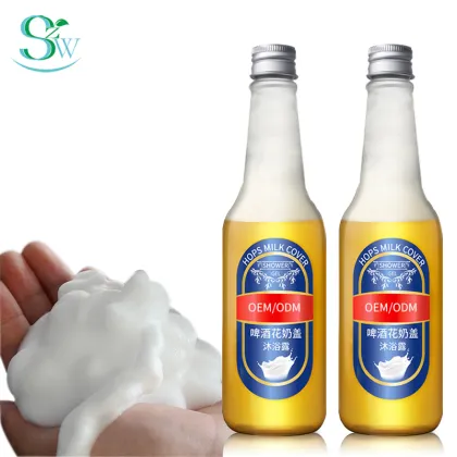 Refreshing beer spa shower gel for dry skin