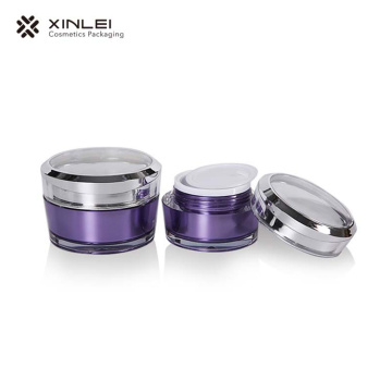 Bouteille crème acrylique violette 50g avec bague en argent