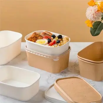 22OzFast Food Kraft Paper Take-away Bento-box