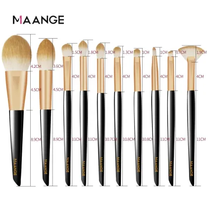MAANGE 10pcs Large Face & Fine Eye Makeup Brush Set - Eco Cosmetics