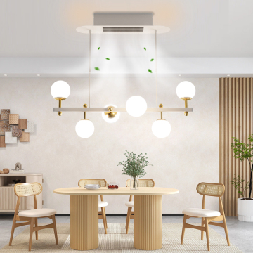 Modern Bladeless Ceiling Fan with Light for Dining Room