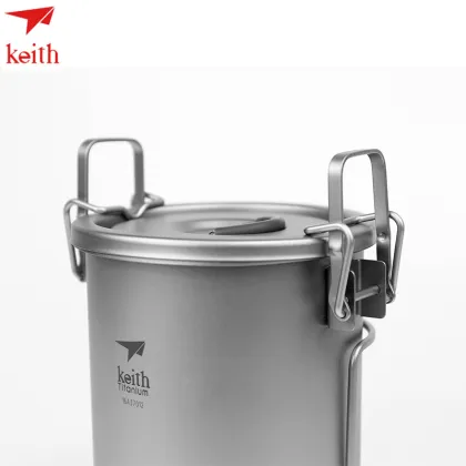 Keith Titanium Cutlery Portable Sauce Pot 900ml Camping Hiking Picnic Cooking Cookware Set Rice Cooker Ti6300 Drop Shipping