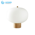 Lampu Meja Meja Kayu Meja LEDER