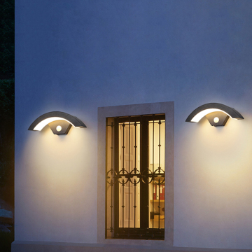 Waterproof Outdoor IP65 LED Wall Lamp with Human Body Sensor