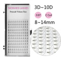 12 Lines 3D~10D Russian Premade Volume Fans Eyelashes Extension C/D Curl 0.07 Thickness Heat Bonded Eyelashes Makeup Tools
