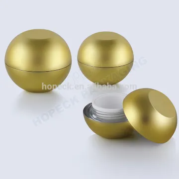 Ball Shape Golden Acrylic Cosmetic Jar, High Quality Cosmetic Acrylic Jar 15g