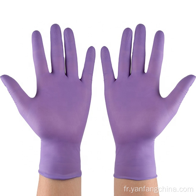 Gants imperméables industriels en nitrile violet