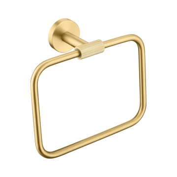 Anello di asciugamano oro spazzolato in knurling