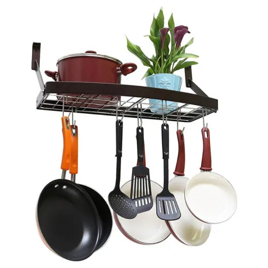 Hot Selling Kitchen Wall Pot Rack with Hooks
