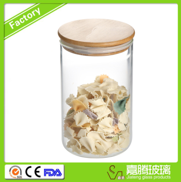 Heat-resistant insulation bamboo lid glass storage jar