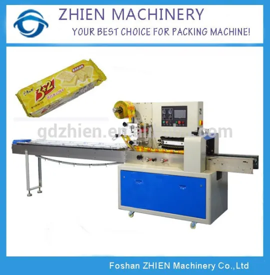 Wholesale price horizontal flow biscuit with tray packing machine