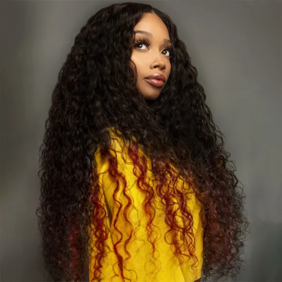 Highlight Long Kinky Curly Manufacturers High Temperature Long Lace Frontal Wigs Synthetic Hair Black Women