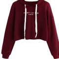 Drawstring Trendy Sweatshirt Women's Letter Sweatshirt Crop Top Hoodie Factory