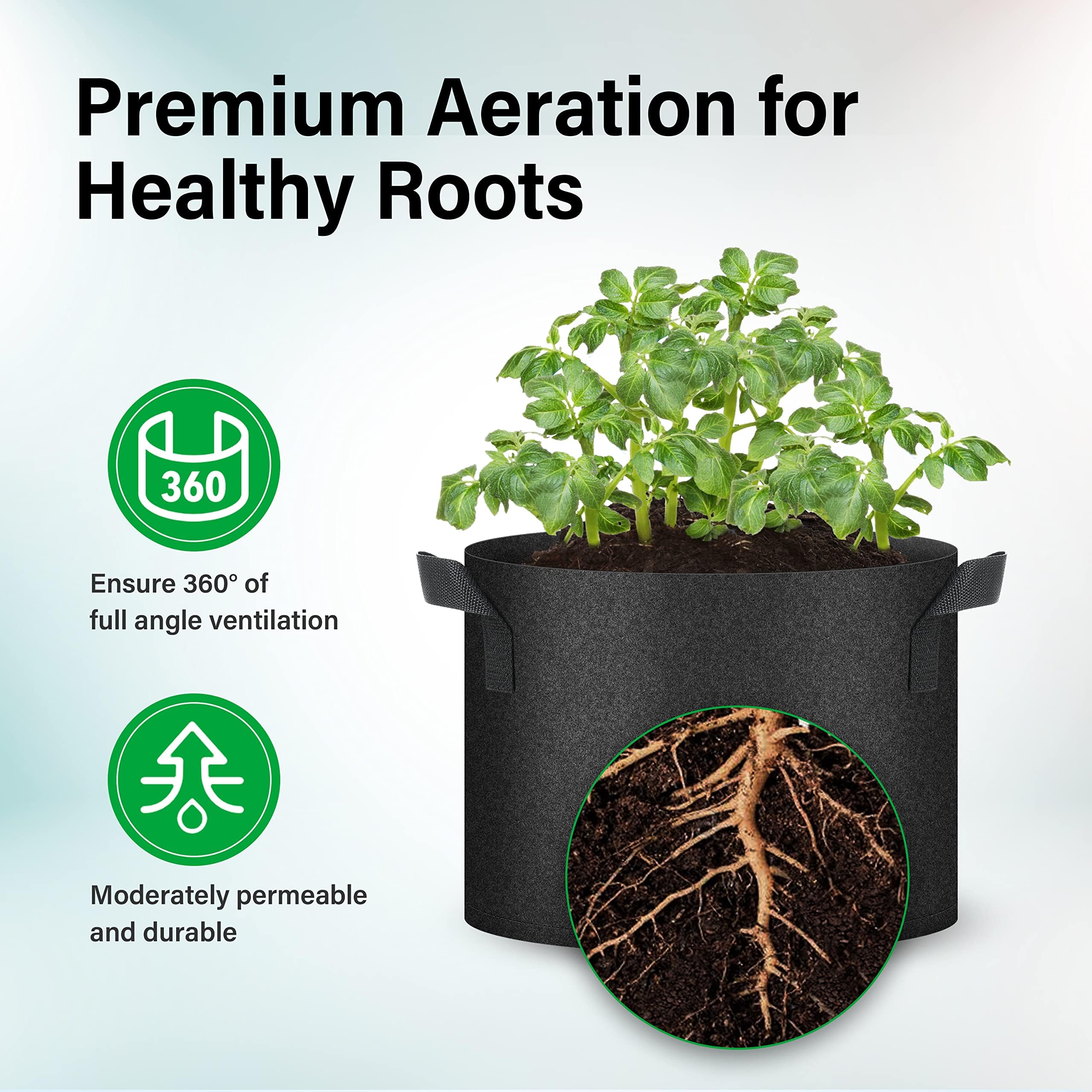 Plant Pots with Handles Breathable Gardening Planter