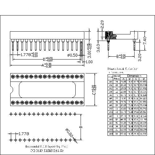 MIFHS01-XXXX 1.778mm Dual-in-line Socket Straight DIP MIFHS01-XXXX 1.778mm Dual-in-line Socket Straight DIP