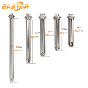 3 Phase Stainless Steel Electric Water Heating Element - Industrial Tubular Immersion Heater