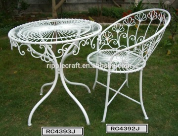 Hot Outdoor Wrought Iron Folding Table and Chairs Furniture