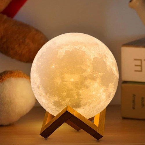 Lampada lunare stampata notturna a led 3D stampata lunare