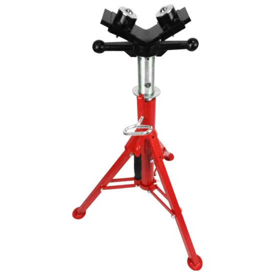 High-Quality Aluminum V Head Adjustable Pipe Stands for Grooving Machine with 2 Rollers - Hot Sale