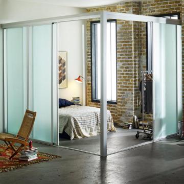 frosted glass sound proof room partition for bedroom