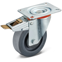 TPR Flat Bottom Movable Split Double Brake Casters