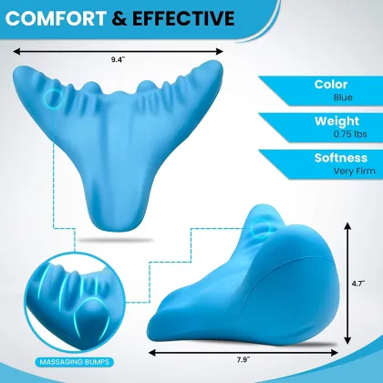 Neck Stretcher & Shoulder Relaxer: Massage Pillow for Cervical Traction & Spine Alignment