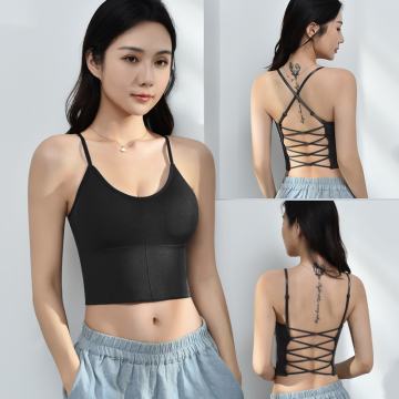 Sexy Cross Strap Push-Up Tank Tops with Padded Bra