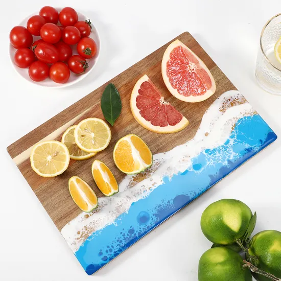 Handcrafted Wood Cheese Board with Epoxy Resin: The Perfect Charcuterie Board and Serving Tray Gift for Your Kitchen