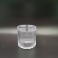 Simple style transparent crystal ribbed glass jar for candle