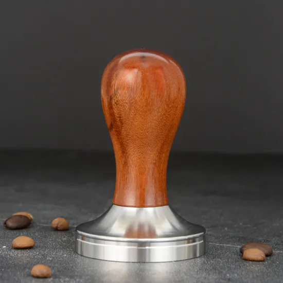 Solid Wood Constant Pressure Espresso Coffee Tamper with Wooden Handle - Barista Tools