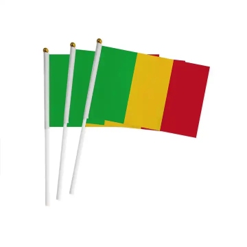 Mali Hand Hold Flags - Red, Yellow, Green for Team Sports