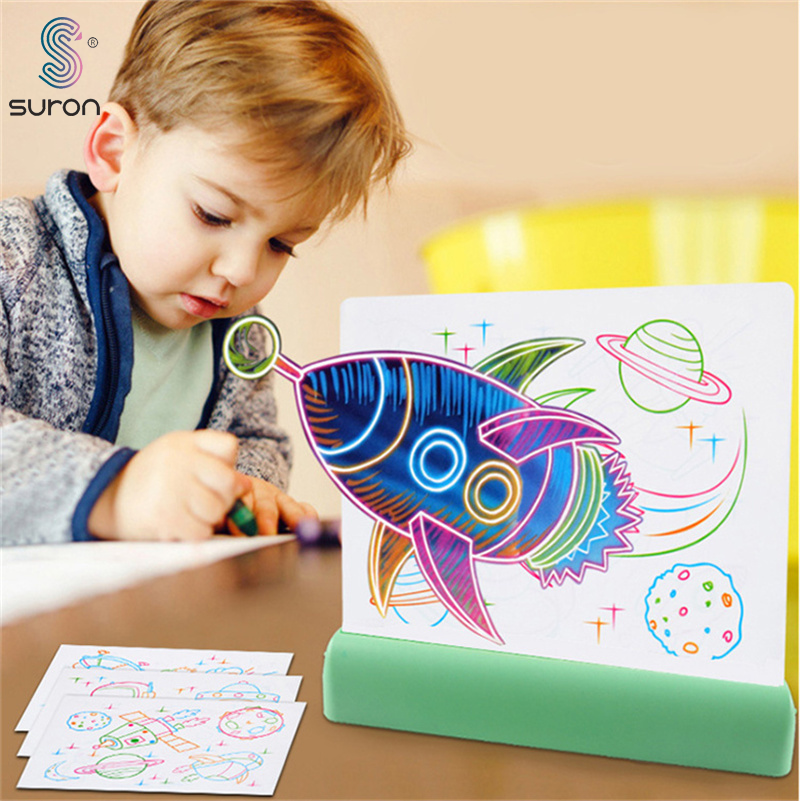 وسادة رسم سورون 3D السحرية مع ضوء LED