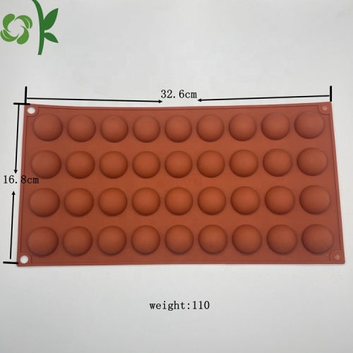 Molde para bombons de chocolate quente com 36 cavidades semicírculos de silicone