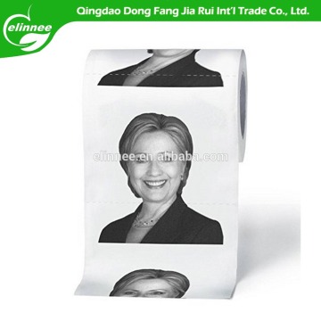 Novelty Printed Toilet Paper Roll with Trump/Hilary Image