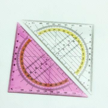 Set Square and Protractor, Made of PS Material, OEM Orders are Welcome