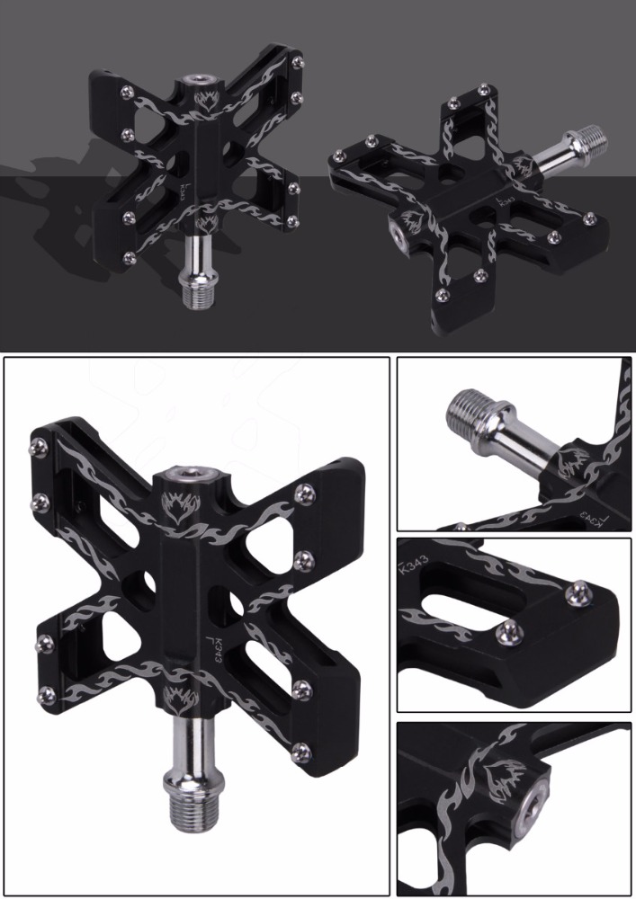 Mountainbike-Pedal mit abnehmbaren Anti-Skid-Nägeln Urban-Stil gemalte City-Bike-Pedale Gineyea K-343